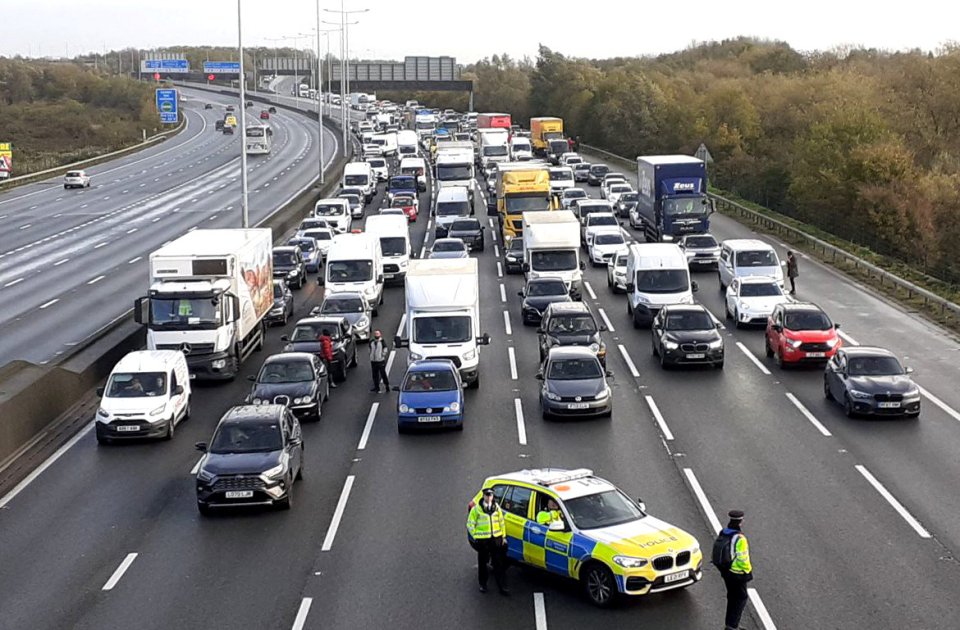 The disruption brought the M25 motorway to a standstill