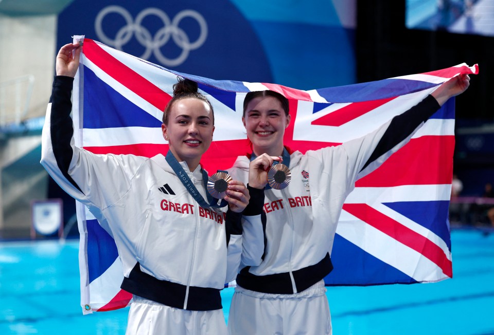 Andrea (R) with her partner Lois Toulson after winning bronze