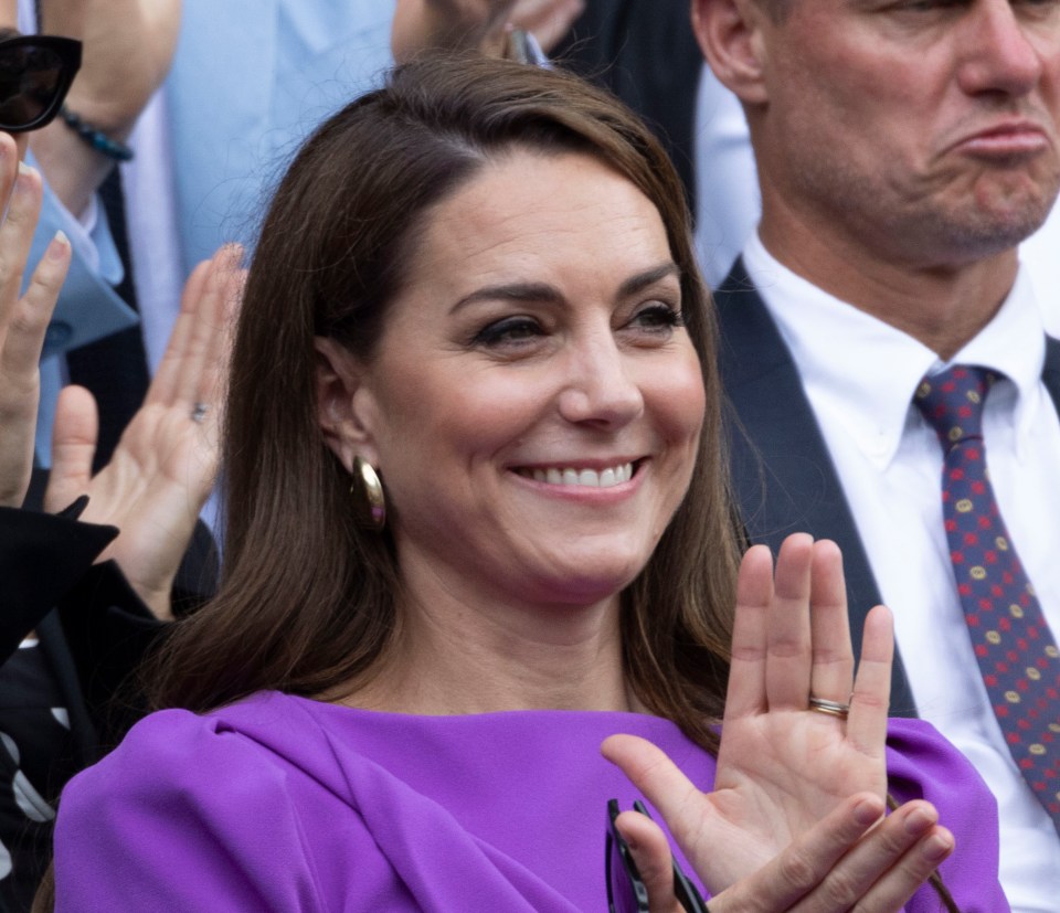 Kate at the Men's Wimbledon final on Sunday