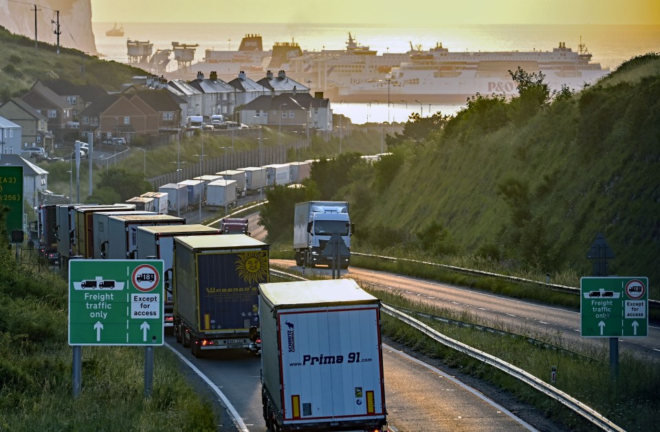 Lines of lorries snaking back for miles amid mounting getaway traffic