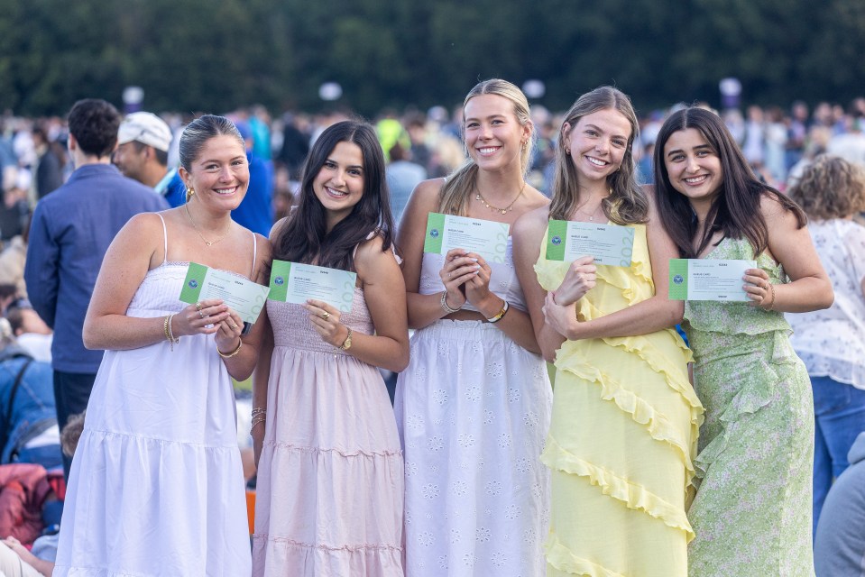 Spectators in the queue on day one of Wimbledon