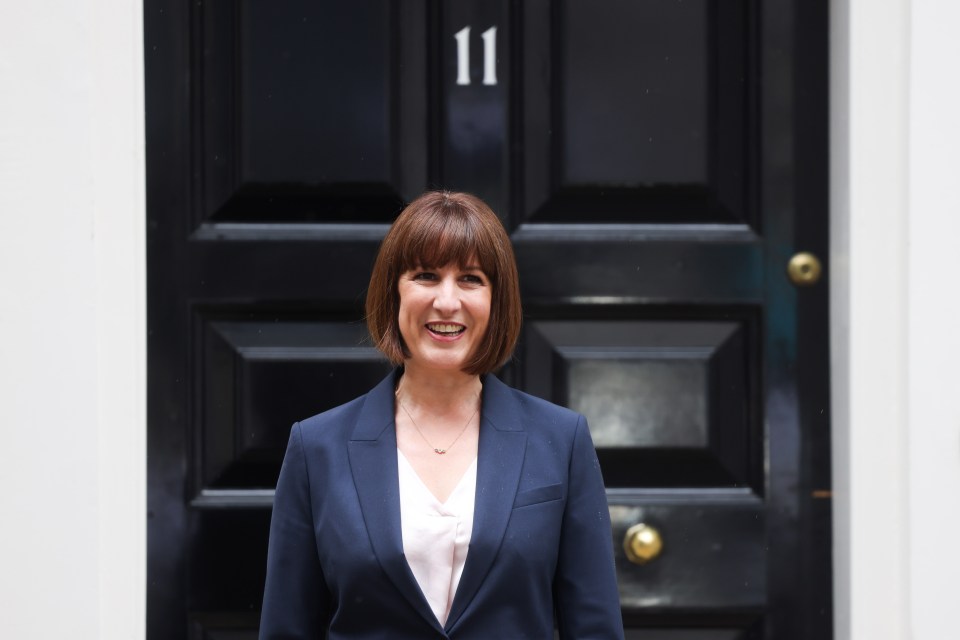 Chancellor Rachel Reeves poses outside of Number 11 Downing Street