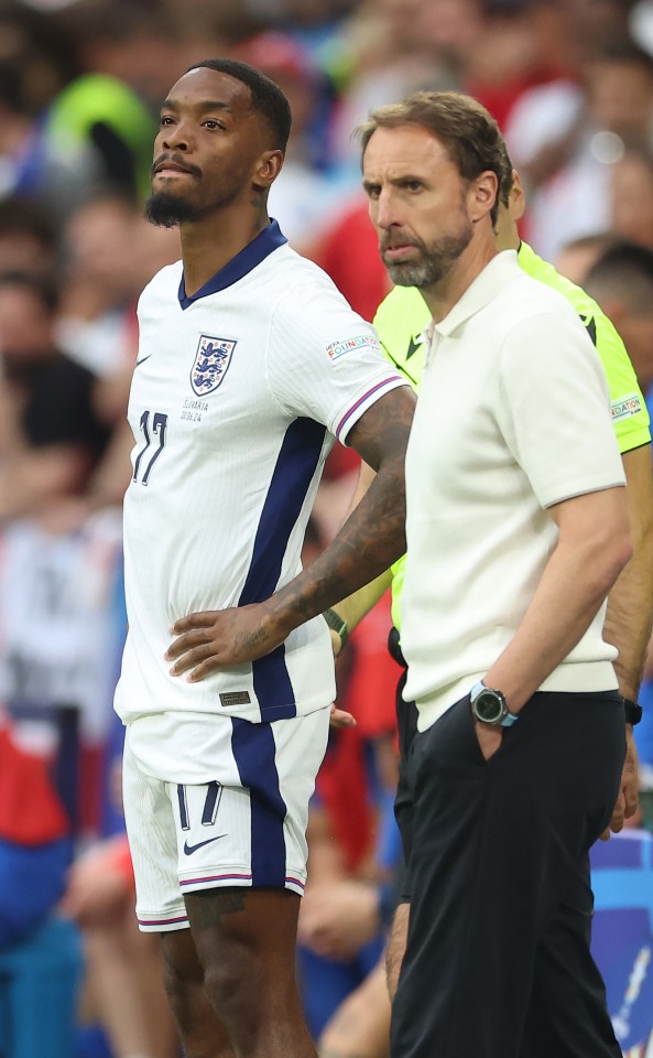 Gareth Southgate brings on Ivan Toney for the final few minutes against Slovakia