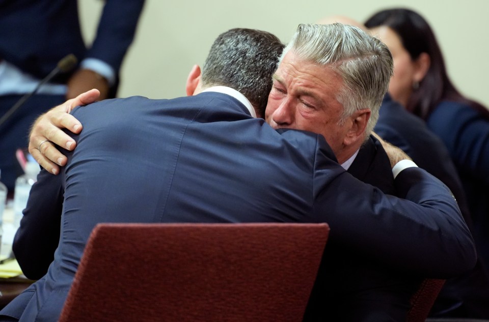 Baldwin hugged his lawyers and wife after the case was dismissed