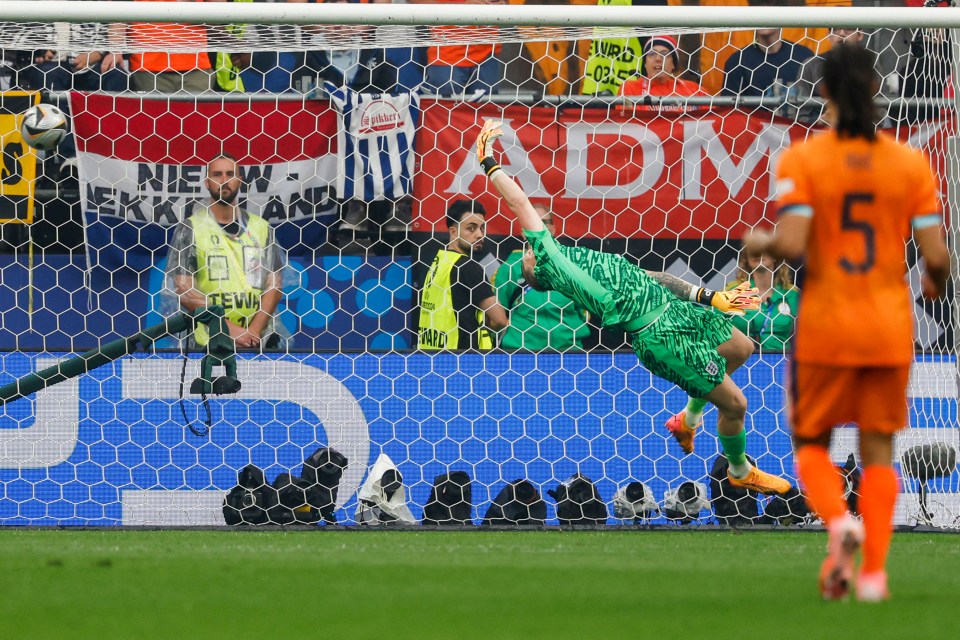 The venomous effort flew beyond the dive of England keeper Jordan Pickford