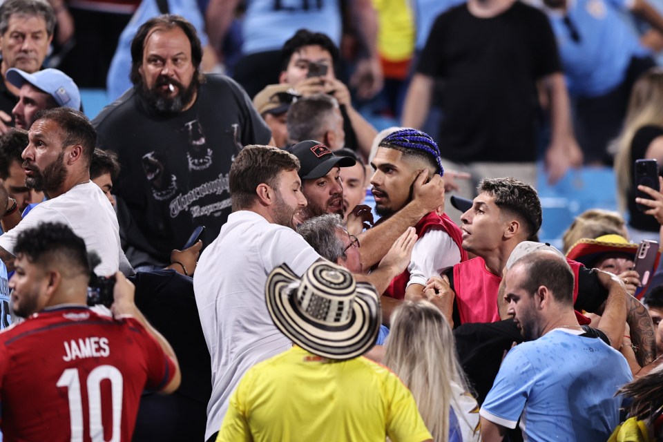 A fired-up and emotional Nunez was joined by team-mate Ronald Araujo