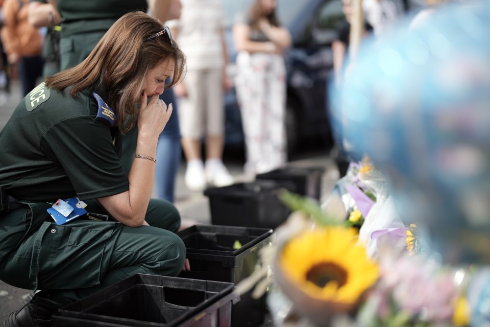 Paramedics appeared to break down near the scene today