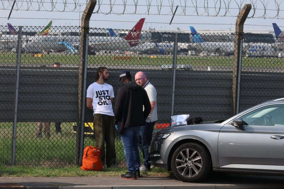 Protesters held at perimeter at Heathrow