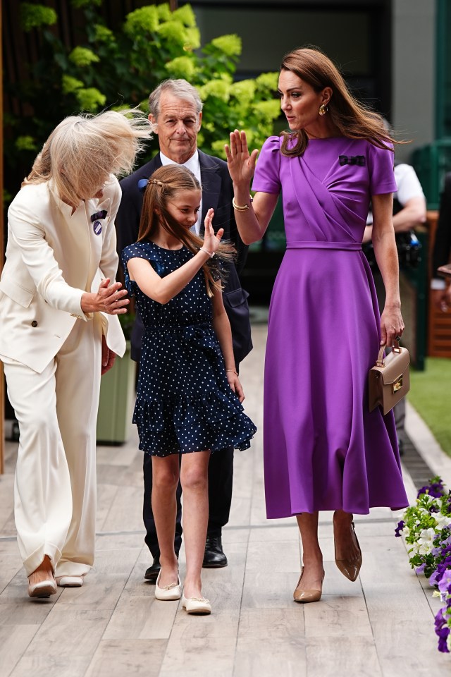 The Princess of Wales and Princess Charlotte arriving at Wimbledon today for the Men's Final