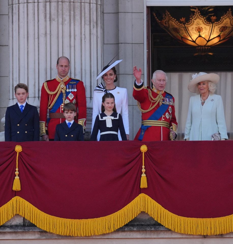 The Royal Family at Trooping the Colour in June