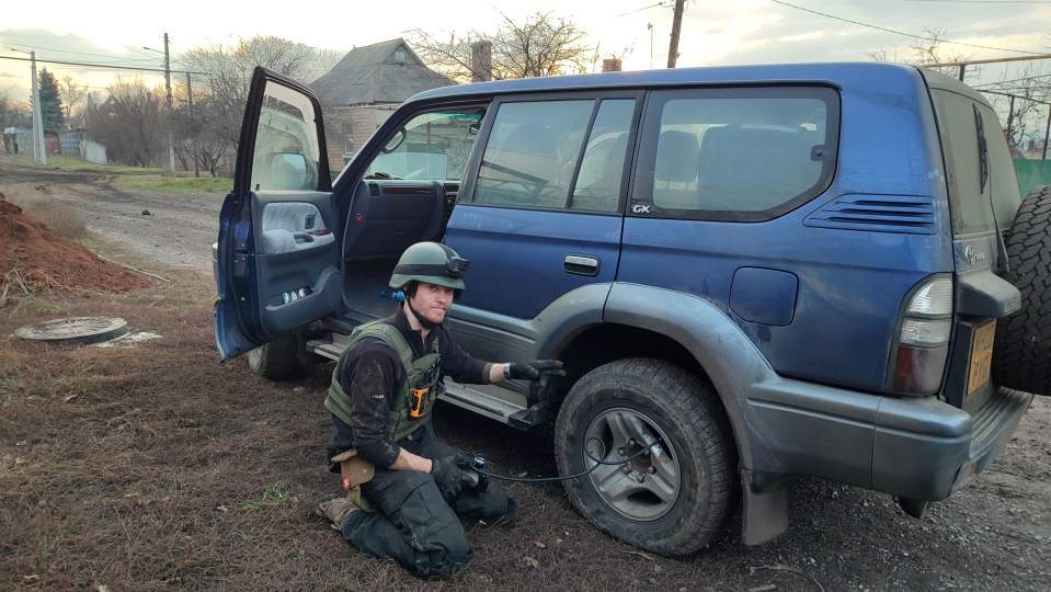 Chris's vehicle was written off by a tank attack