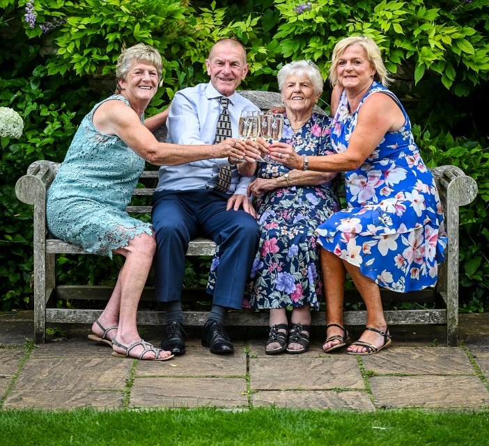 Undated handout photo issued by the National Lottery of lottery winners Audrey Cobb (second right), 87, and her three children David Cobb, 67, Carol Nobbs, 55 and 60-year-old Sandra Digby (left), have each won a share of ¿1,000,000 after they matched five main numbers and the Bonus Ball in the draw on Saturday June 22. The family that has played the same lottery numbers since forming a syndicate at a Christmas get together in 1994 is celebrating their ¿1,000,000 win. Issue date: Wednesday July 24, 2024. PA Photo. See PA story LOTTERY Peterborough. Photo credit should read: National Lottery /PA Wire NOTE TO EDITORS: This handout photo may only be used in for editorial reporting purposes for the contemporaneous illustration of events, things or the people in the image or facts mentioned in the caption. Reuse of the picture may require further permission from the copyright holder.