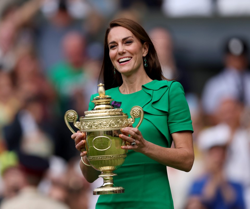 Princess Kate is due to be at Wimbledon on Sunday to present the trophy to the men's winner