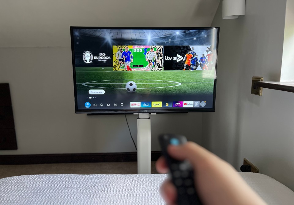 Smart TV displaying Euro 2024 preview and streaming apps.