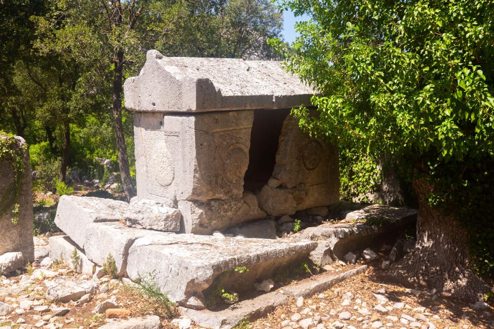 The ancient town is littered with ancient tombs that have been broken in to