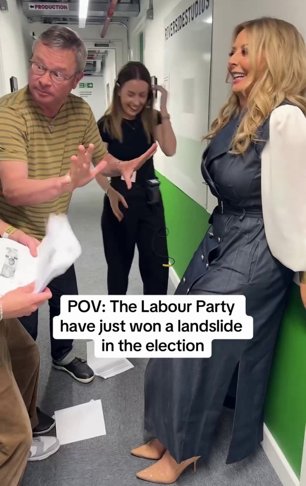 Carol Vorderman posted a video celebrating the Labour win