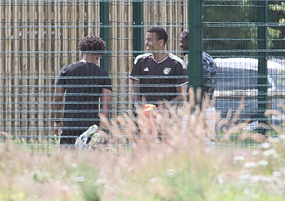 Mason Greenwood was spotted training in Manchester