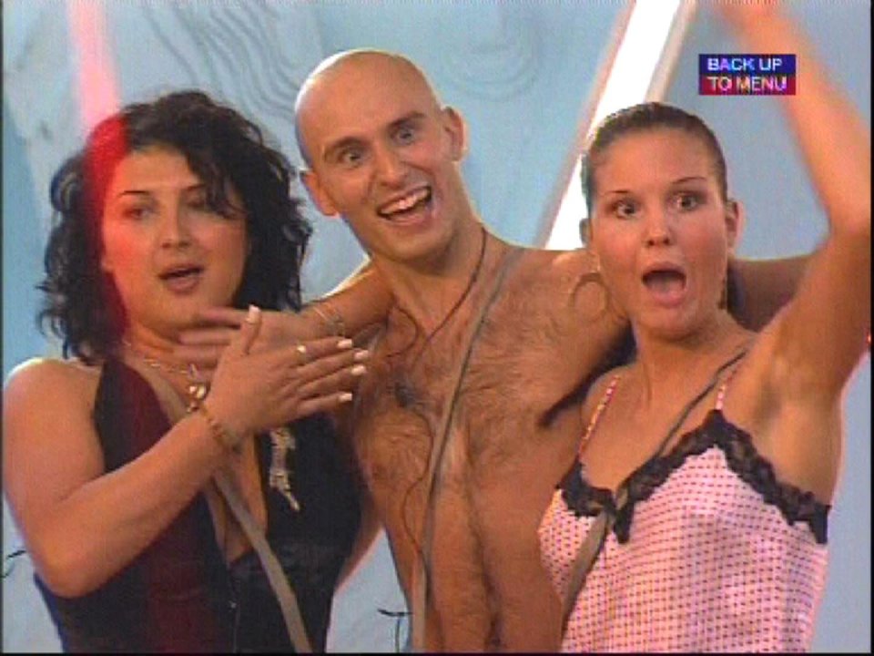 Nadia larking around with fellow housemates Marco Sabba and Michelle Bass