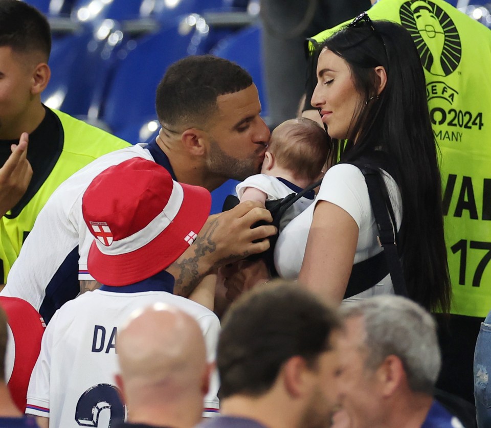 Lauryn was determined son Kairo would be able to watch his dad play in the Euros, a move said to have upset Kyle's wife Annie, who was there with his four other children