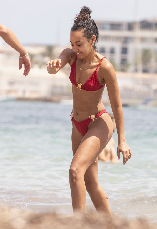 Leigh-Anne Pinnock showed off her incredible figure in a red bikini in Ibiza