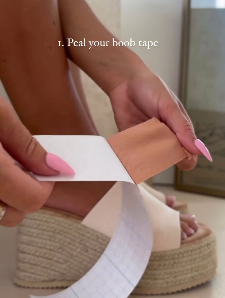 Applying boob tape to your feet is extremely easy