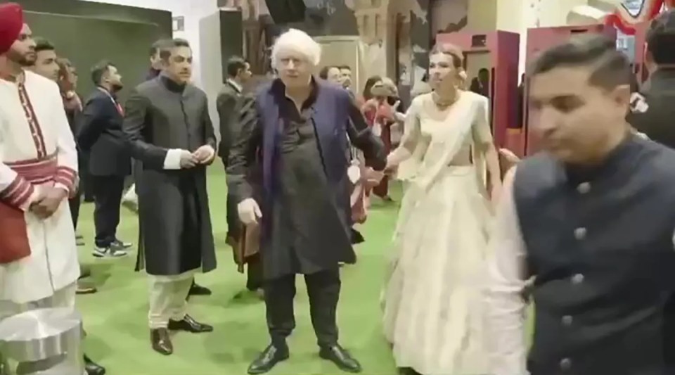 Boris and Carrie Johnson at the Mumbai wedding