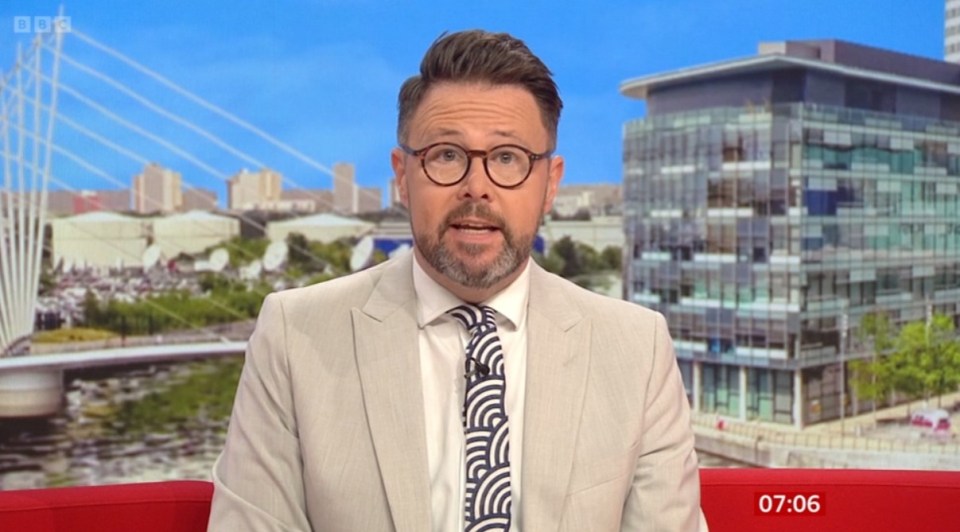 Jon Kay was back presenting BBC Breakfast in his usual slot