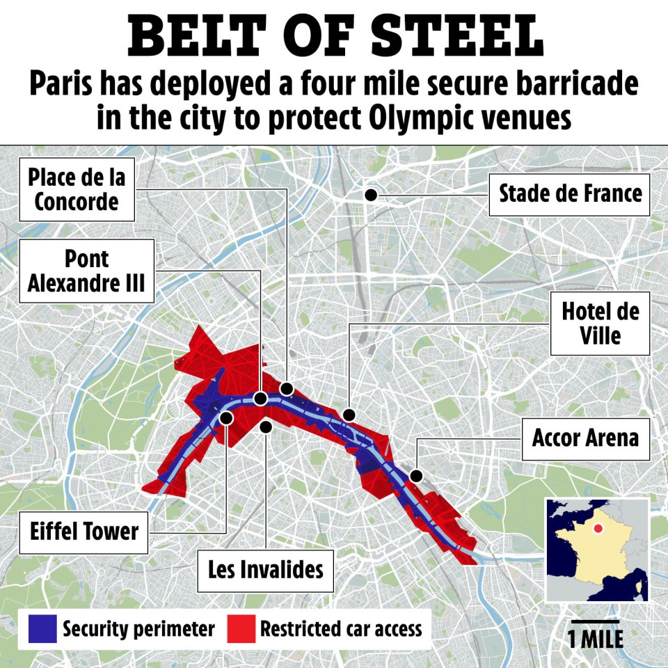 a map showing the belt of steel in paris