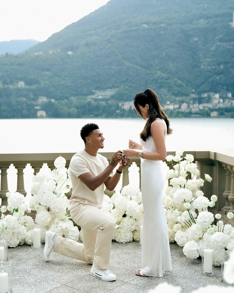 Ollie Watkins and Ellie Alderson got engaged at Lake Como