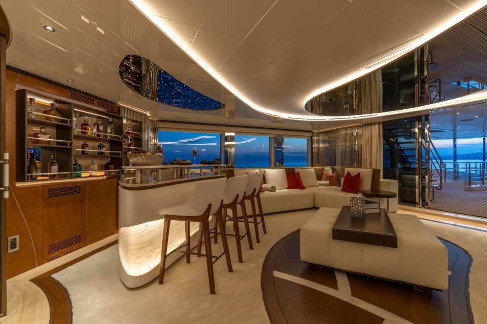 The superyacht boasts five incredible bars onboard