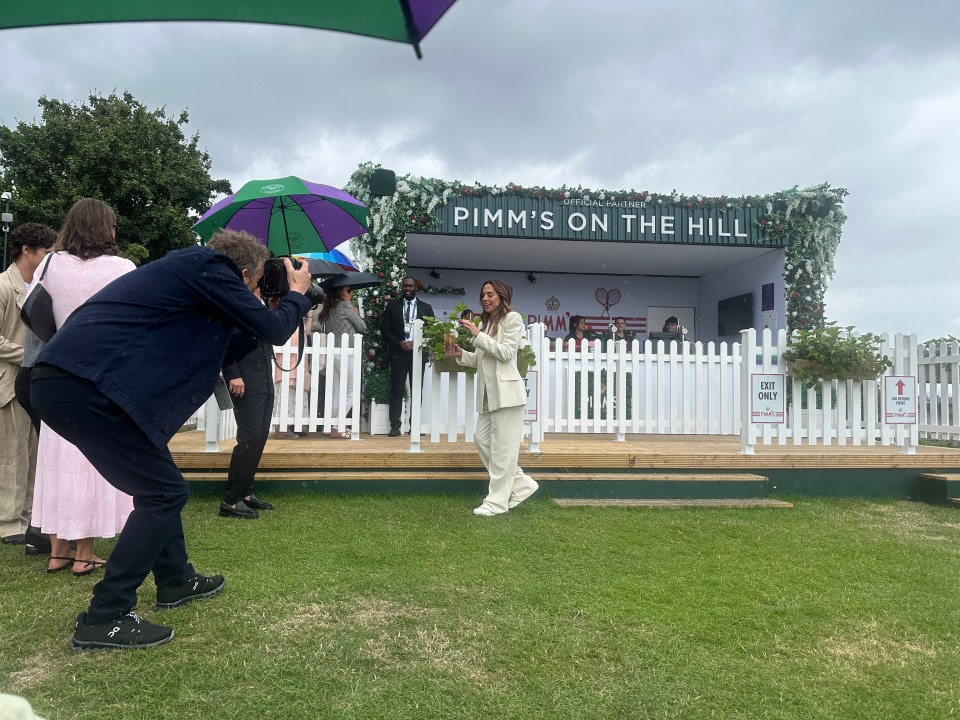 Mel C enjoyed a Pimm's on the hill at Wimbledon