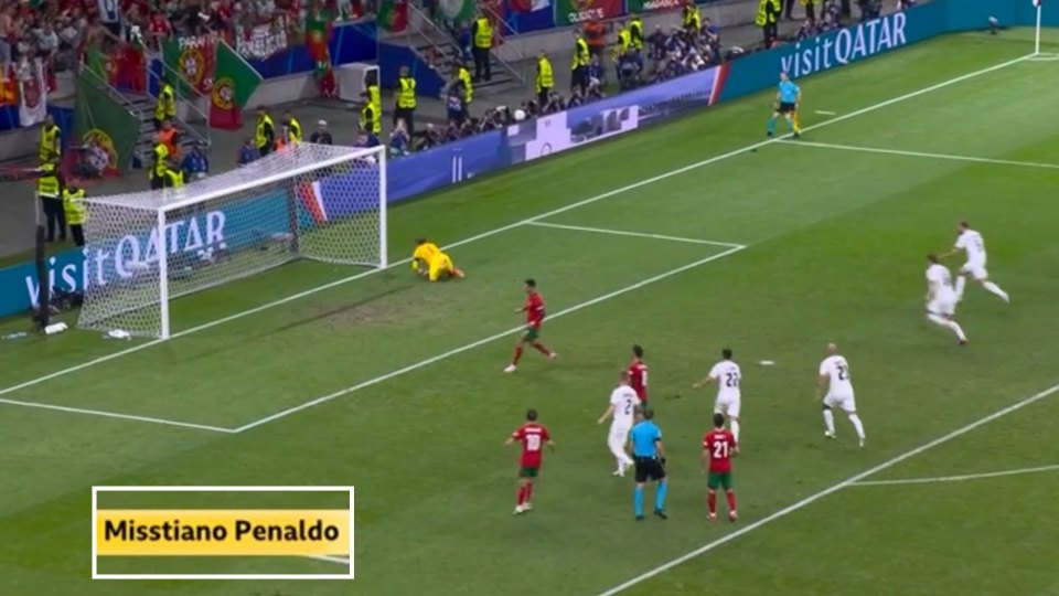 The BBC used the caption 'Misstiano Penaldo' when analysing the penalty miss