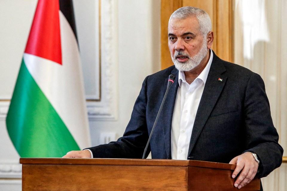 (FILES) Ismail Haniyeh, the Doha-based political bureau chief of the Palestinian Islamist movement Hamas, speaks to the press after a meeting with the Iranian foreign minister in Tehran on March 26, 2024. Haniyeh on said May 15, 2024 the militant movement will be involved in deciding post-war rule in Gaza along with other Palestinian factions. (Photo by AFP) (Photo by -/AFP via Getty Images)