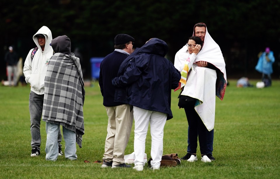 Many have come equipped in case of bad weather