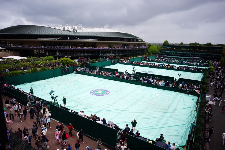 Outbreaks of rain are expected at Wimbledon today