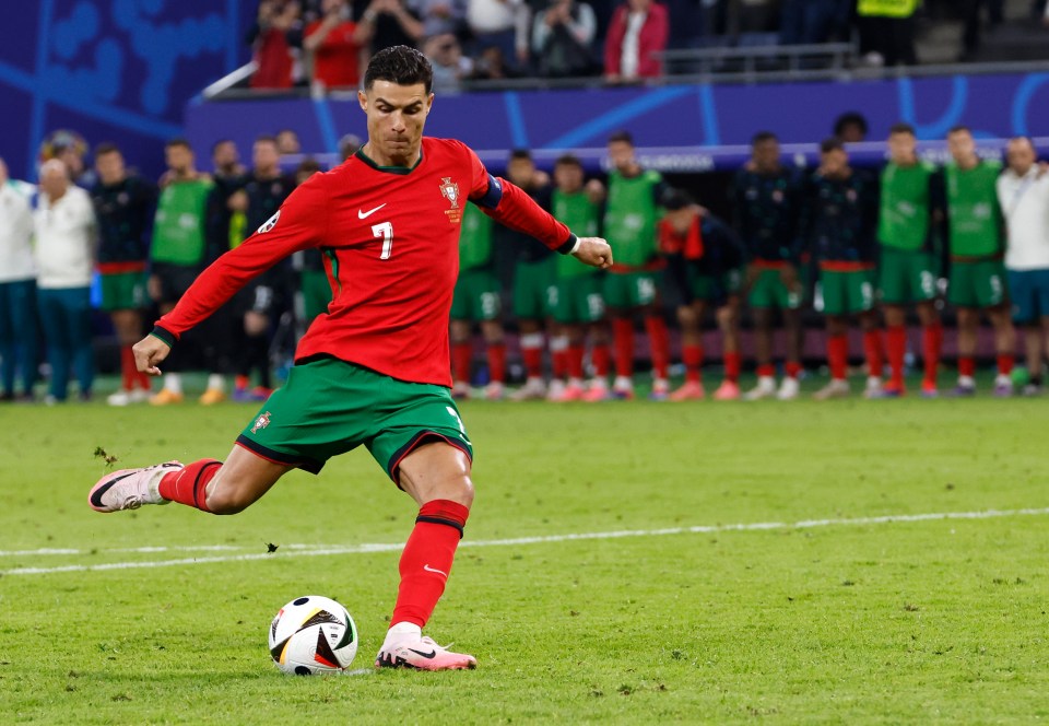 Cristiano Ronaldo stopped and stuttered before scoring his penalty in the shoot-out