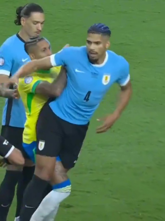 Barcelona team-mates turn on each other during Brazil's brutal clash against Uruguay