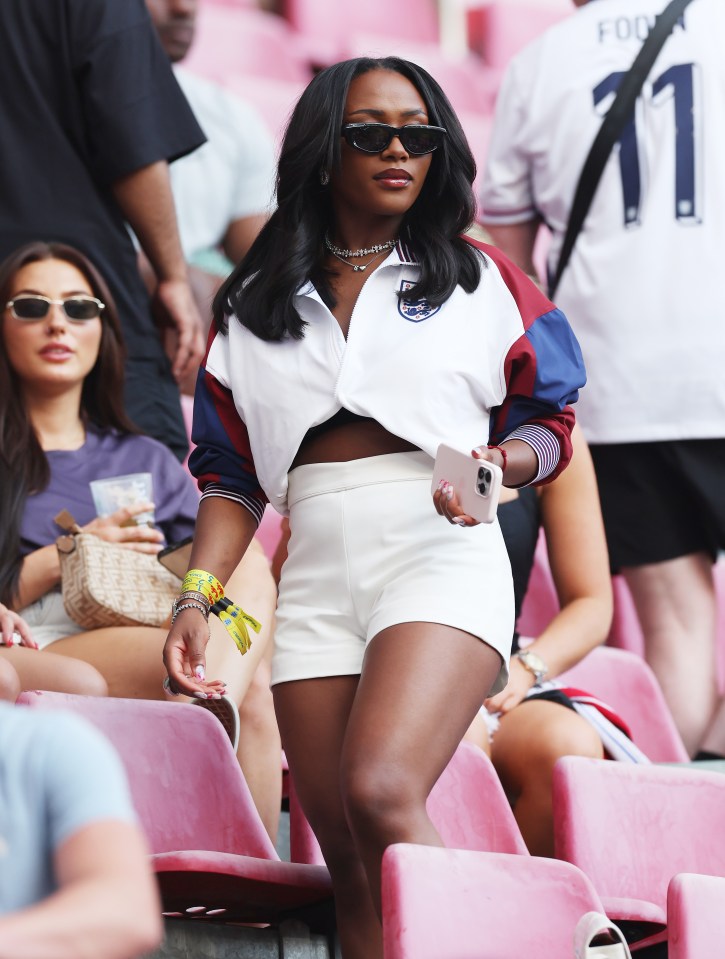 Saka's partner Tolami Benson has worn some stunning looks to support the England team