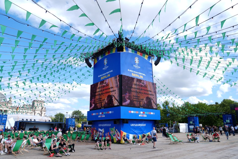 The Reichstag Euro 2024 Fan Zone in Berlin, Germany, ahead of the UEFA Euro 2024 final between Spain and England