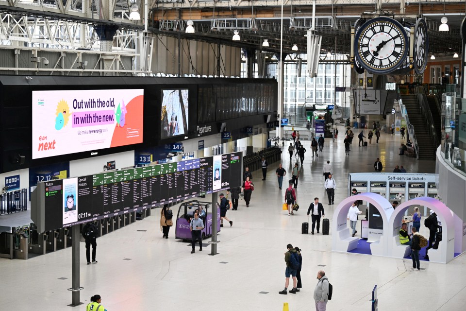 A very quiet Waterloo station on the morning after the Euro 2024 final