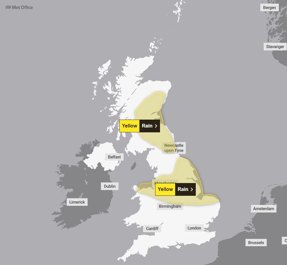 The Met Office issued a series of warnings yesterday