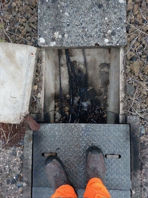 Cables in Vandières were located in a protected gutter