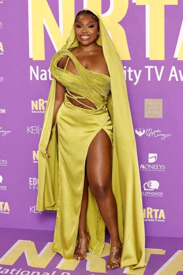 Whitney Adebayo made the final of Love Island last year and wowed in a silky dress and veil