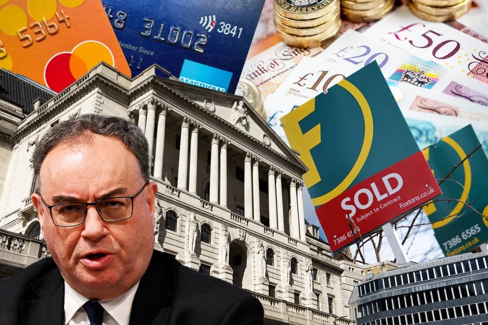 a man stands in front of a bank of england building