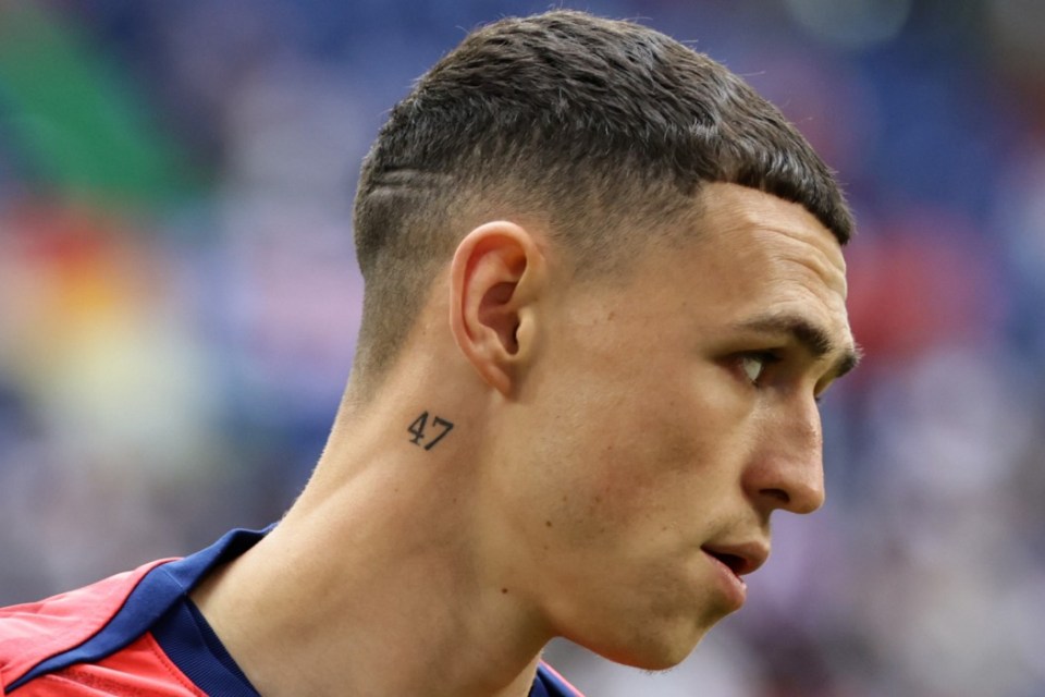 Mandatory Credit: Photo by Ibrahim Ezzat/NurPhoto/REX/Shutterstock (14565983ad) Phil Foden of England is warming up ahead of the UEFA Euro 2024 round of 16 football match between England and Slovakia at the Arena AufSchalke in Gelsenkirchen, Germany, on June 30, 2024. England v Slovakia: Round of 16 - UEFA EURO 2024, Gelsenkirchen, Germany - 30 Jun 2024