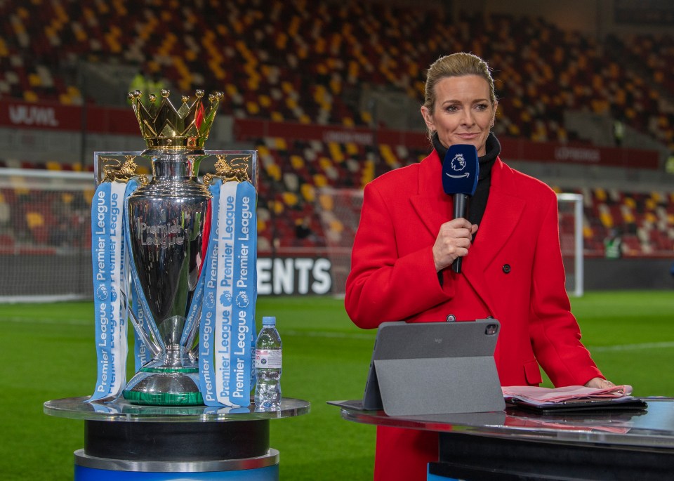 Gabby is thrilled football is so accessible to girls now, above the star presenting during Brentford v Manchester City in 2021