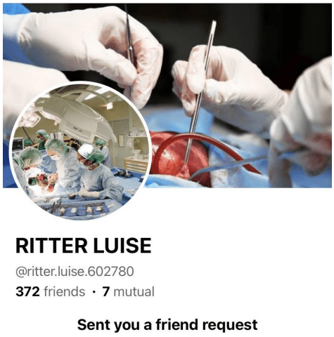 a facebook page for ritter luise with a picture of surgeons