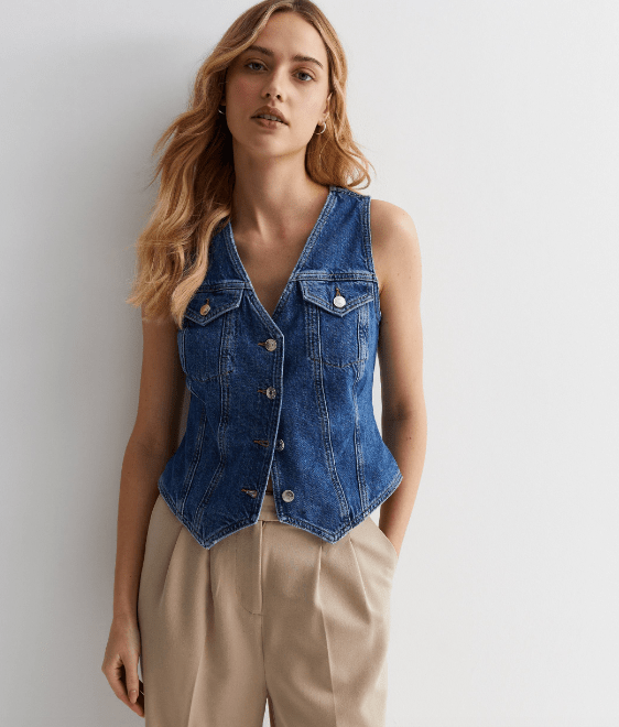 Waistcoats are back in trend, and denim is the fabric to opt for for a Western aesthetic