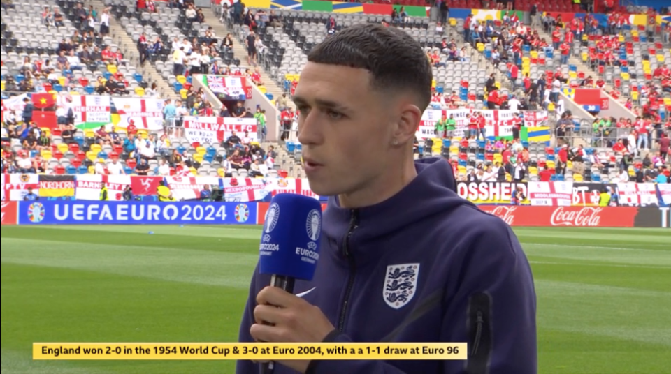 Phil Foden starts centrally against Switzerland