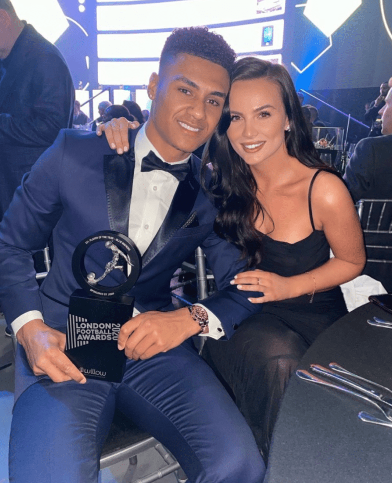 Watkins and Ellie cut a fine looking pair at the London Football Awards in 2020